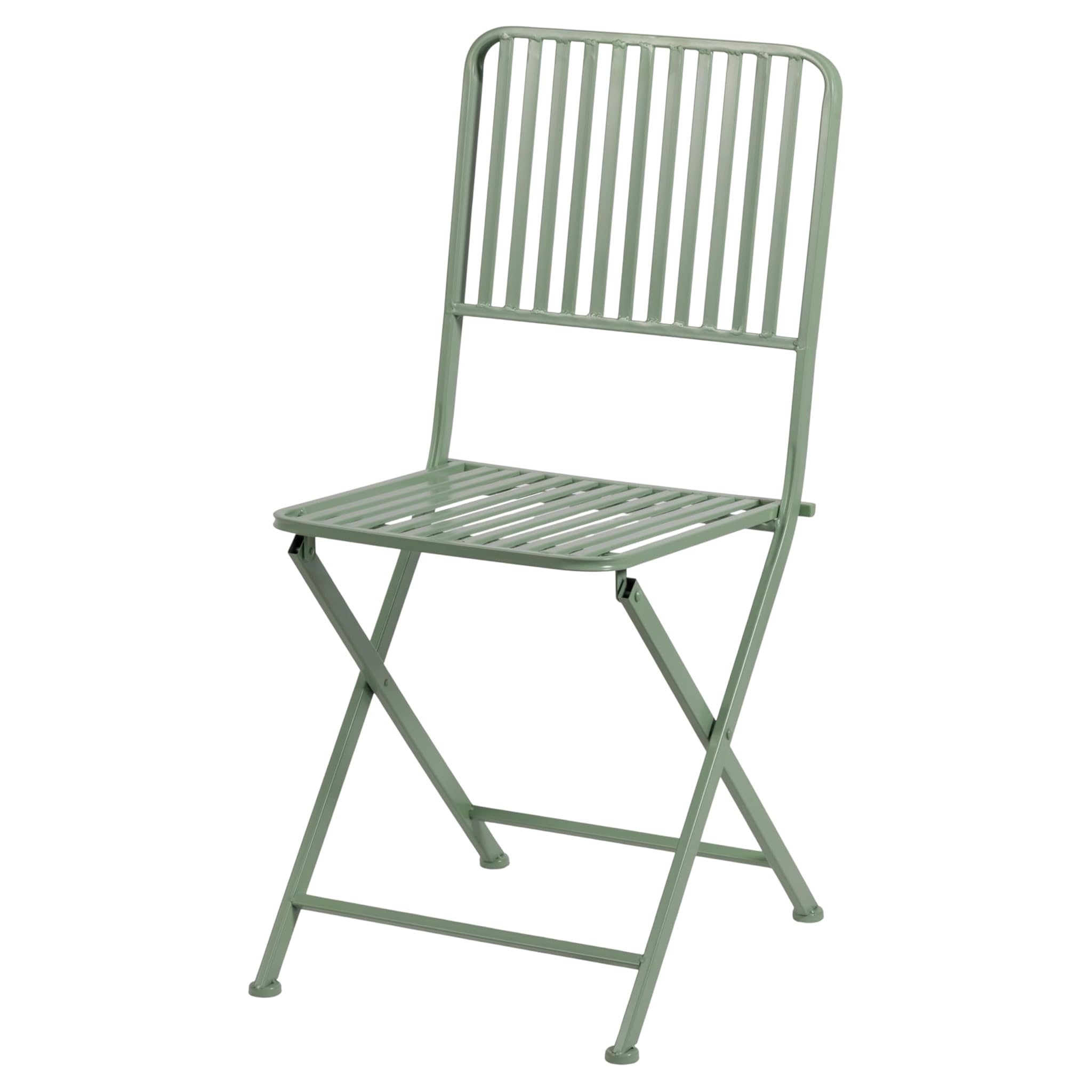 Set 2 Sedia pieghevole in ferro, verde satinato, Eden Esté