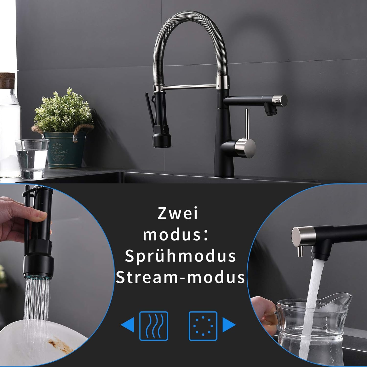 Timaco Rubinetto Cucina Alta Pressione con Molla a Spirale - immagine 4