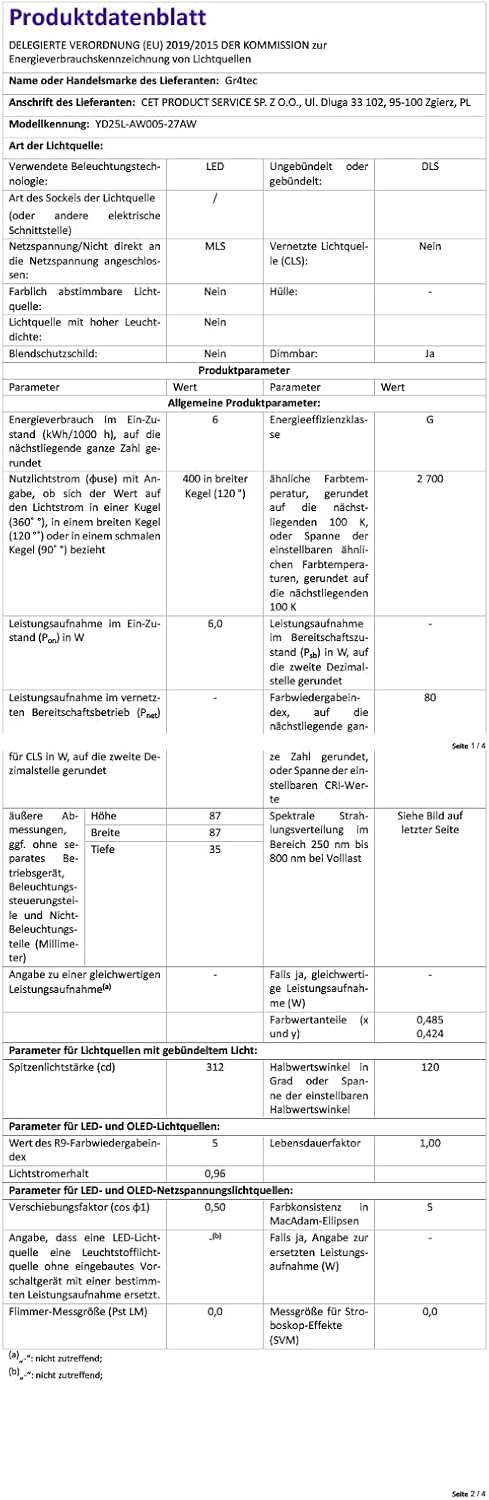 Gr4tec Faretti da Incasso LED 6W 400LM IP65, Set 20 - immagine 10