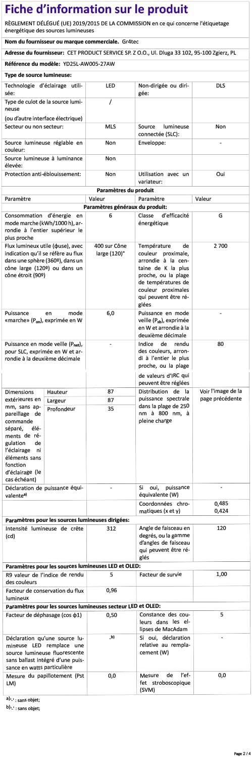 Gr4tec Faretti da Incasso LED 6W 400LM IP65, Set 20 - immagine 12