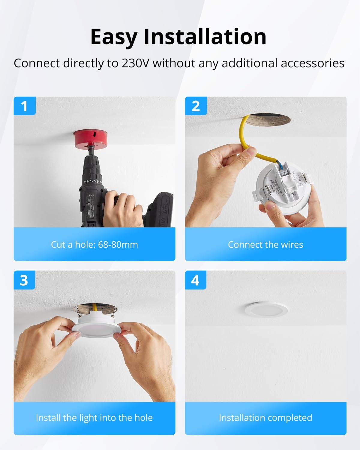 Gr4tec Faretti da Incasso LED 6W 400LM IP65, Set 20 - immagine 9