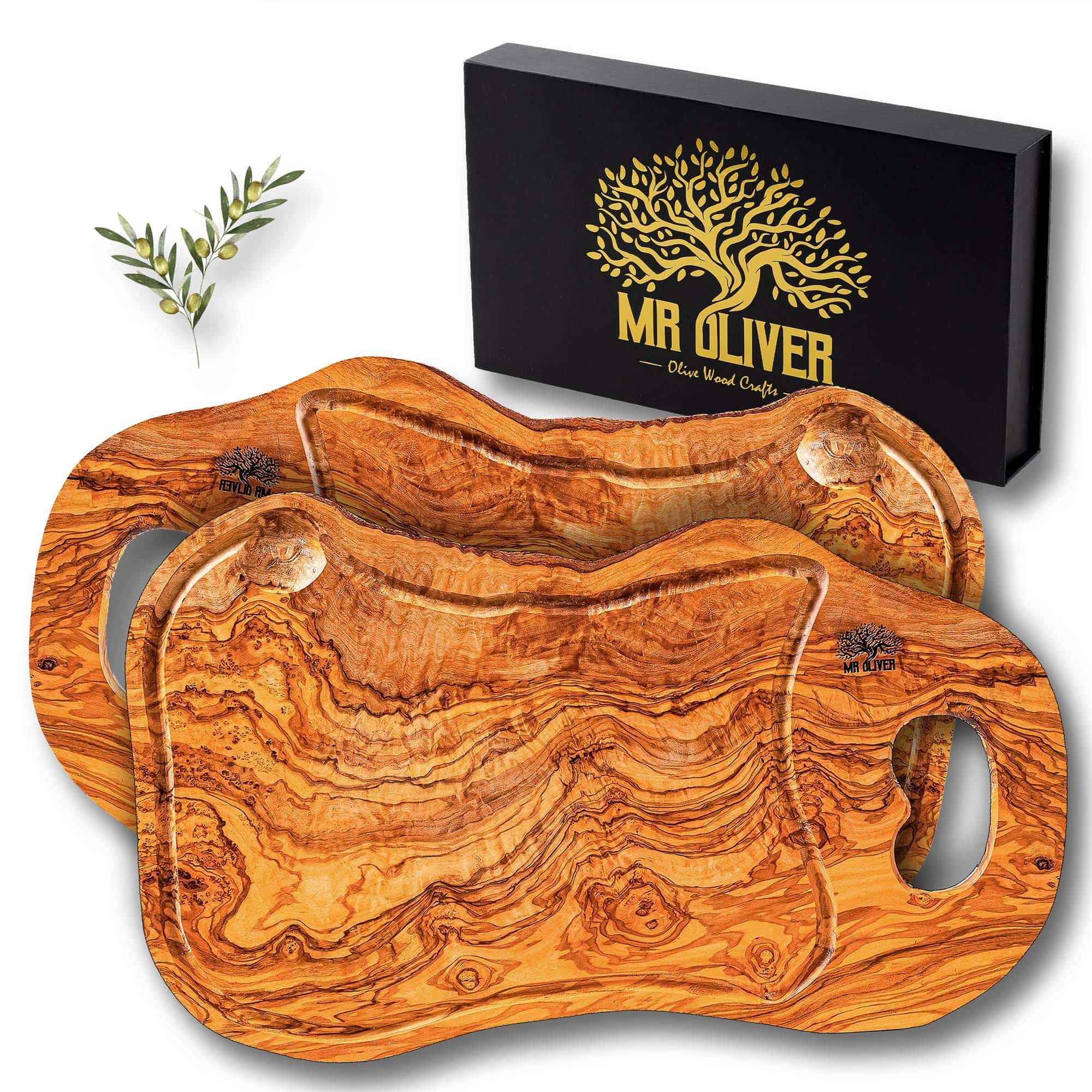 MrOliver® Saturn - Tagliere in Legno d'Ulivo Naturale