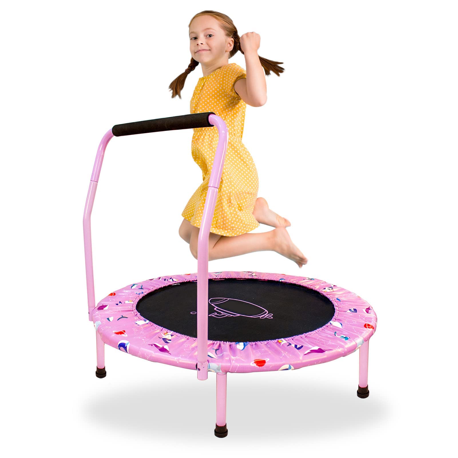 Trampolino per Bambini 38'' con Maniglia Regolabile