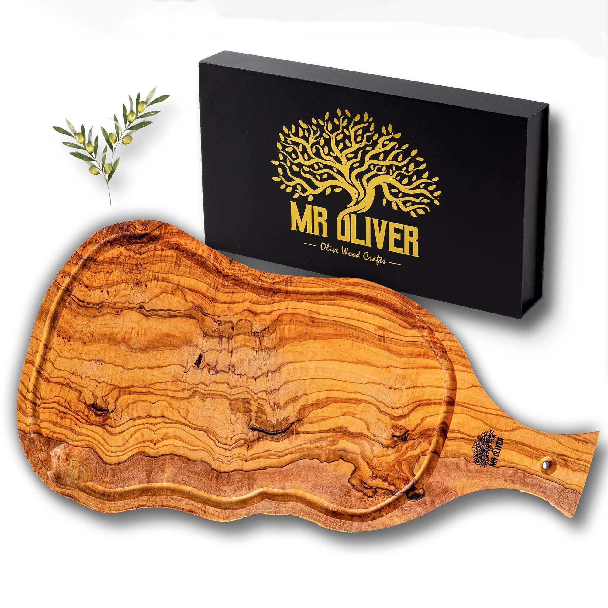MrOliver® Venus - Tagliere in Legno d'Ulivo Naturale