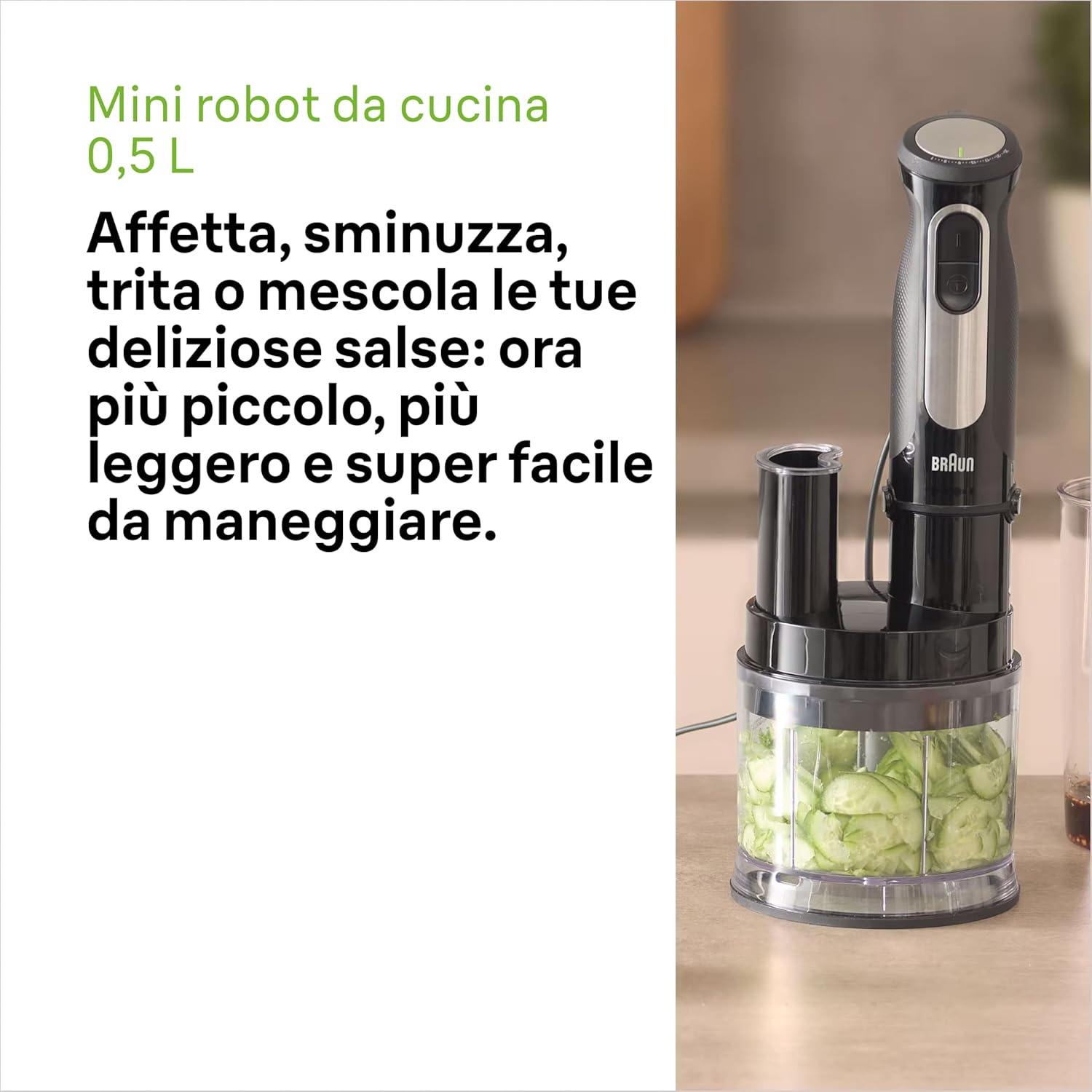 Braun Multiquick 5 Pro MQ55755M Minipimer 1000W, Nero - immagine 8