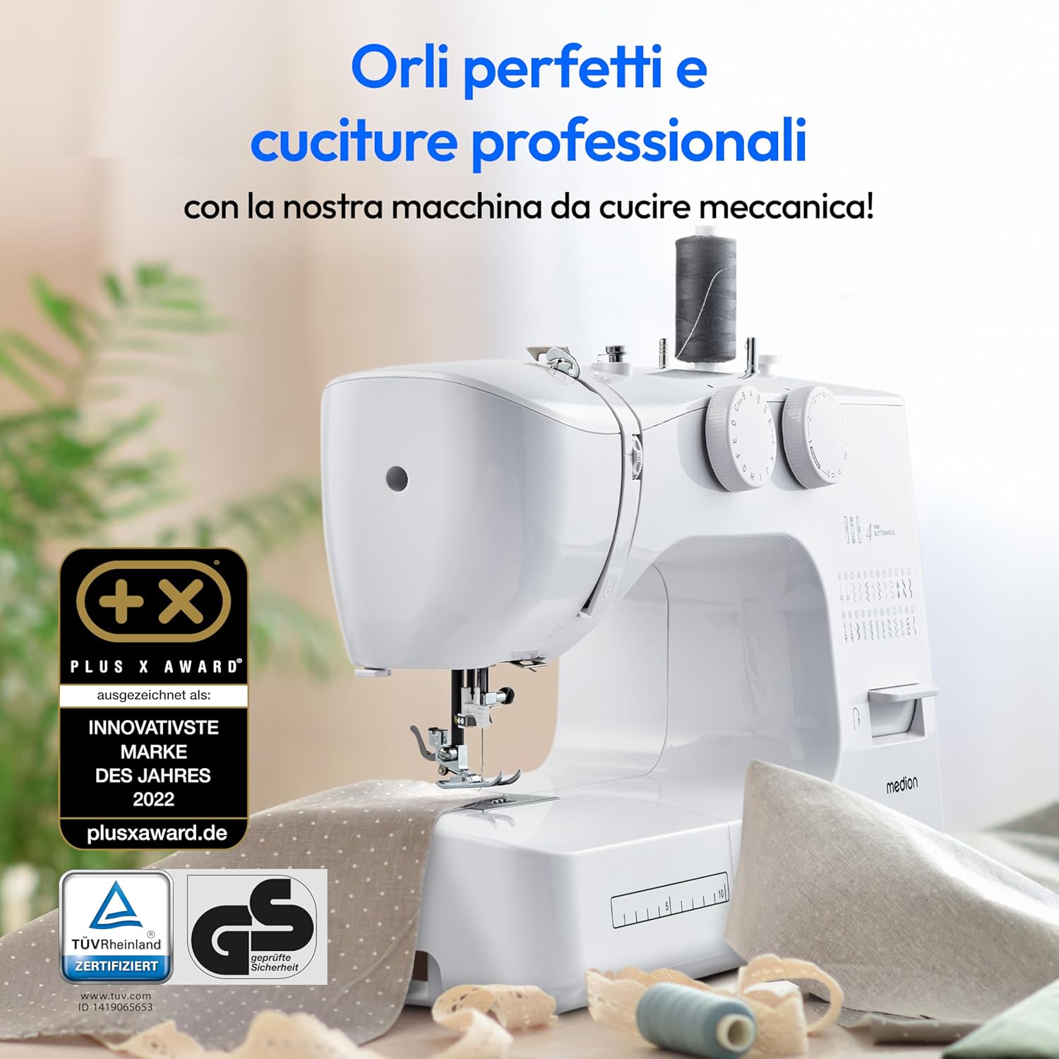 Medion Macchina per Cucire SM60 60W, Bianco - immagine 2