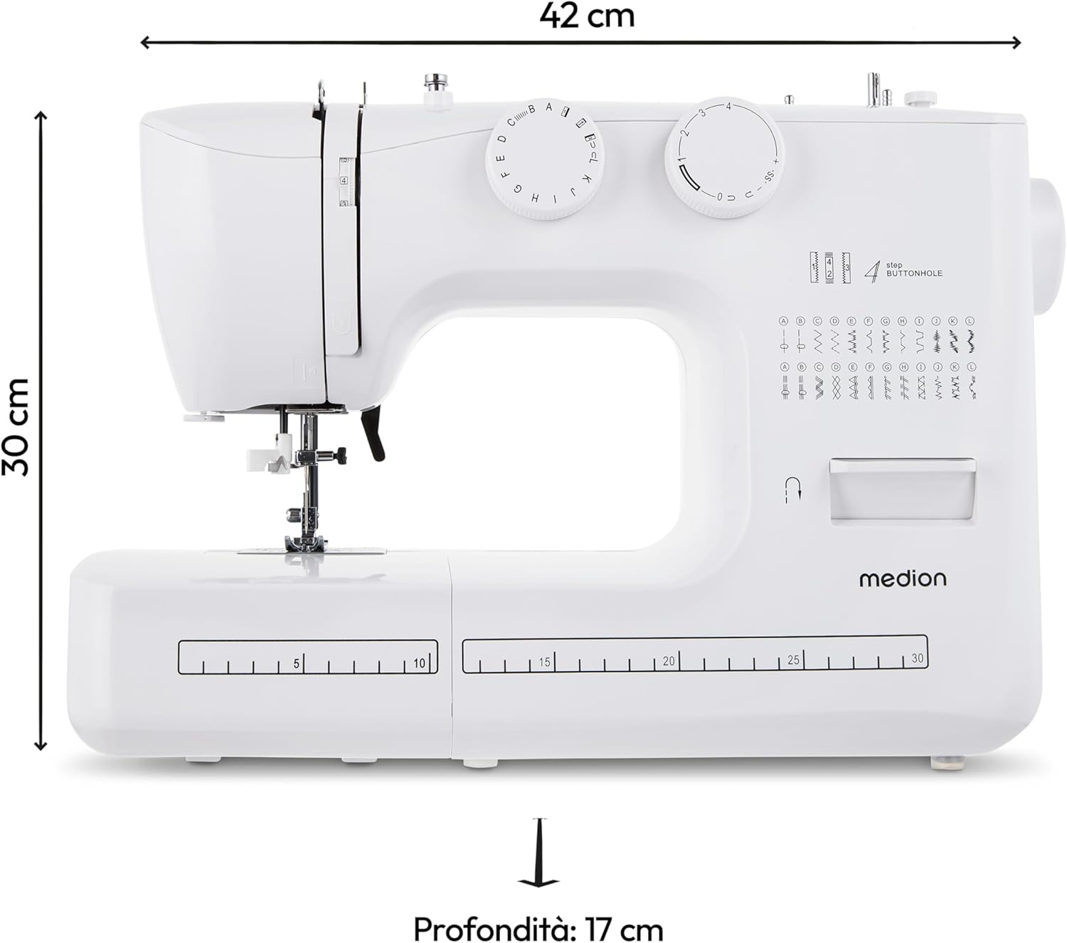 Medion Macchina per Cucire SM60 60W, Bianco - immagine 6