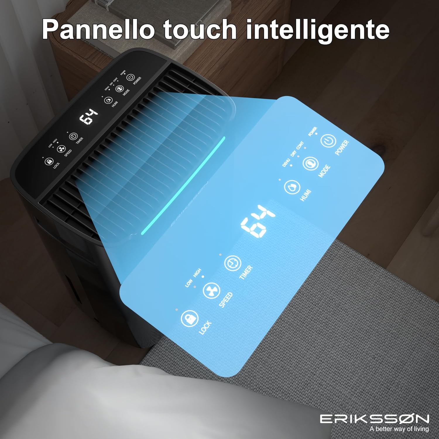 Erikssøn Deumidificatore Dry Pro Plus 20 litri/giorno, Nero - immagine 5