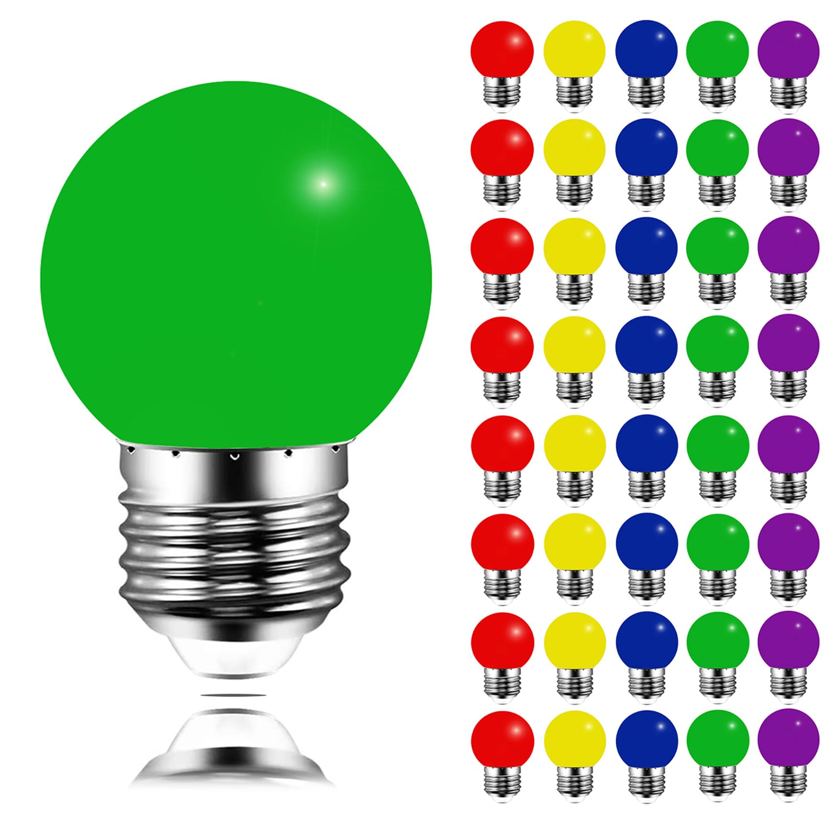 Lampadine Colorate E27 3W - 40 Pezzi