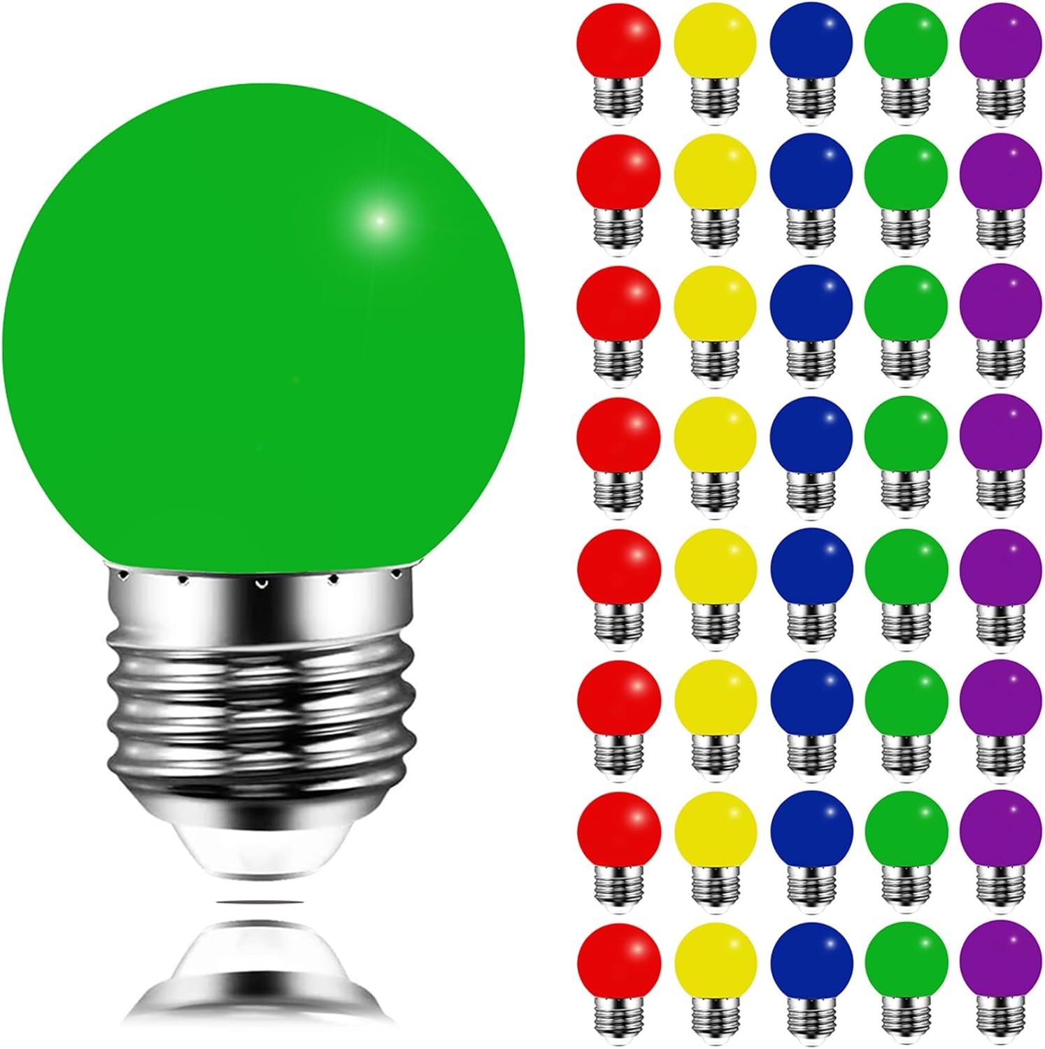 Lampadine Colorate E27 3W - 40 Pezzi - immagine 1