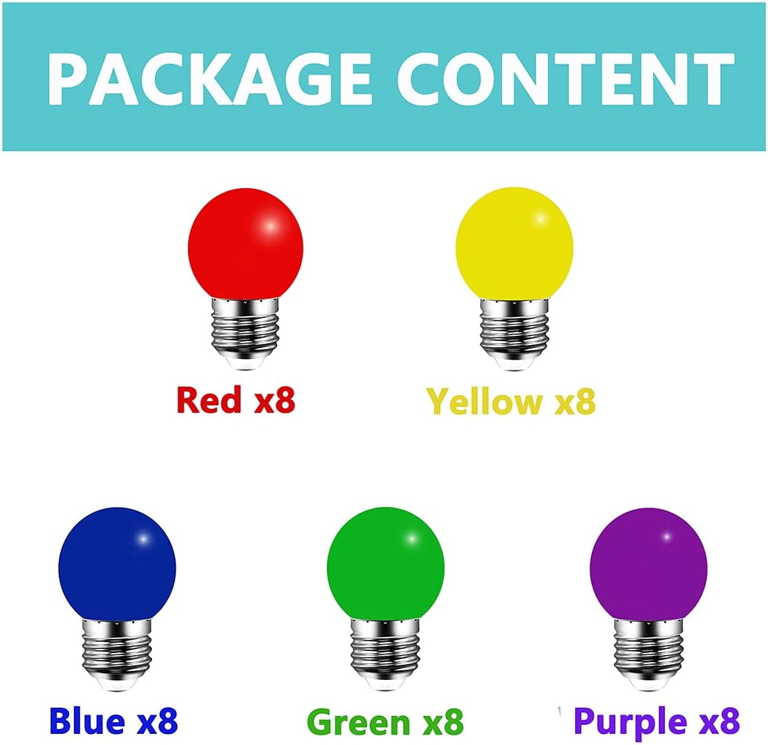 Lampadine Colorate E27 3W - 40 Pezzi - immagine 2