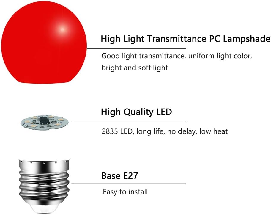 Lampadine Colorate E27 3W - 40 Pezzi - immagine 3