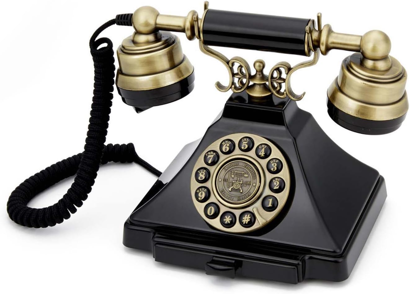 GPO Duke Telefono a Quadrante Push Button, Stile Retrò, Nero - immagine 1