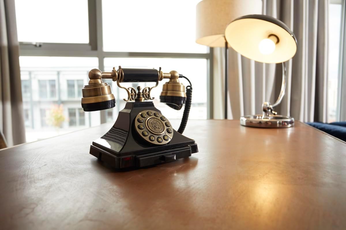 GPO Duke Telefono a Quadrante Push Button, Stile Retrò, Nero - immagine 4