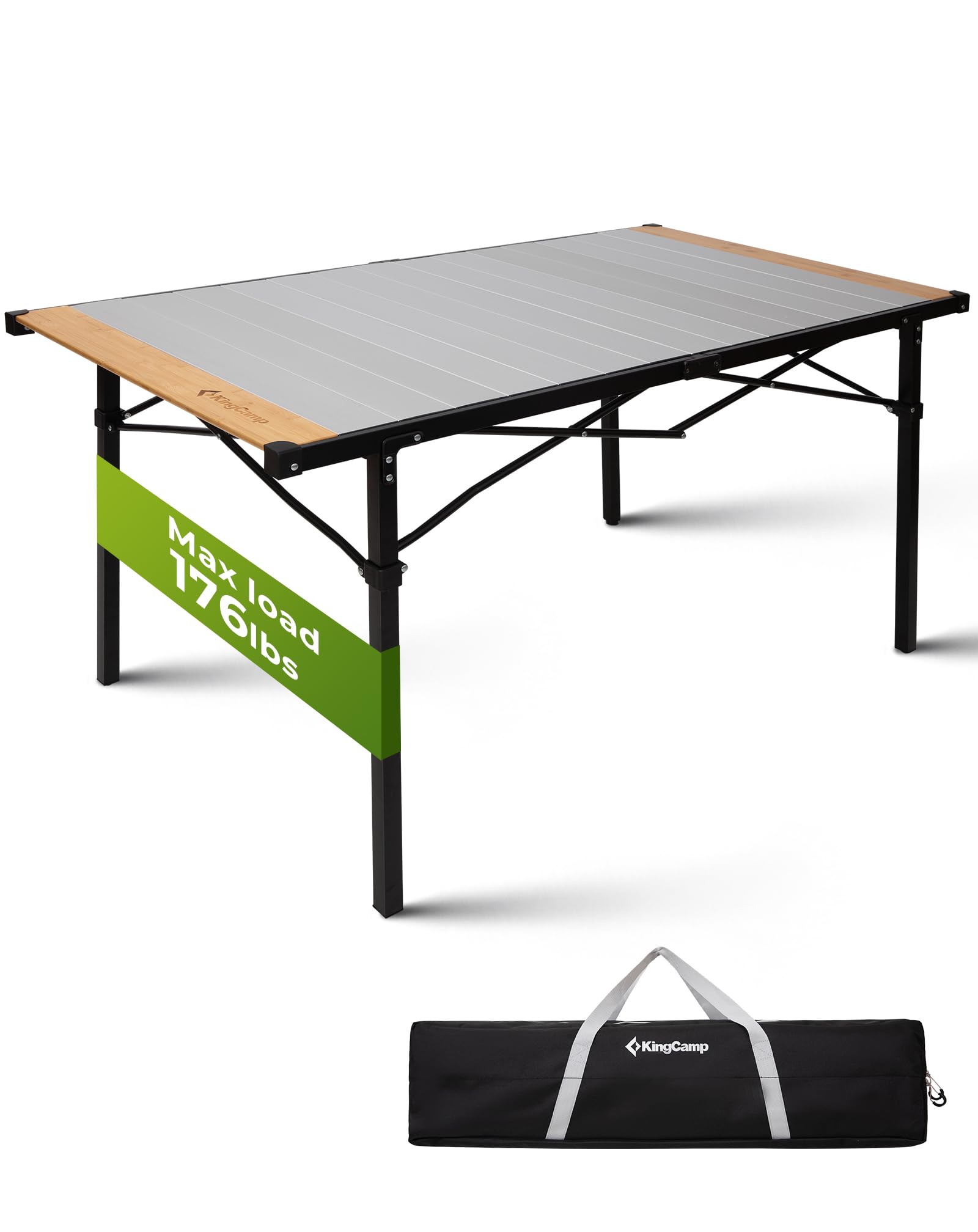 Kingcamp Tavolino da Esterno Pieghevole in Alluminio