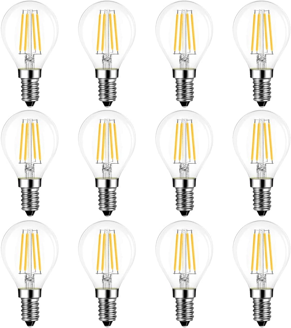 Lvwit 12X Lampadina Filamento LED E14 4W, 2700K - immagine 1