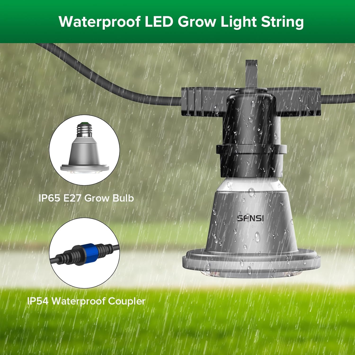 Sansi Lampada LED per Piante a Spettro Completo E27 - immagine 4