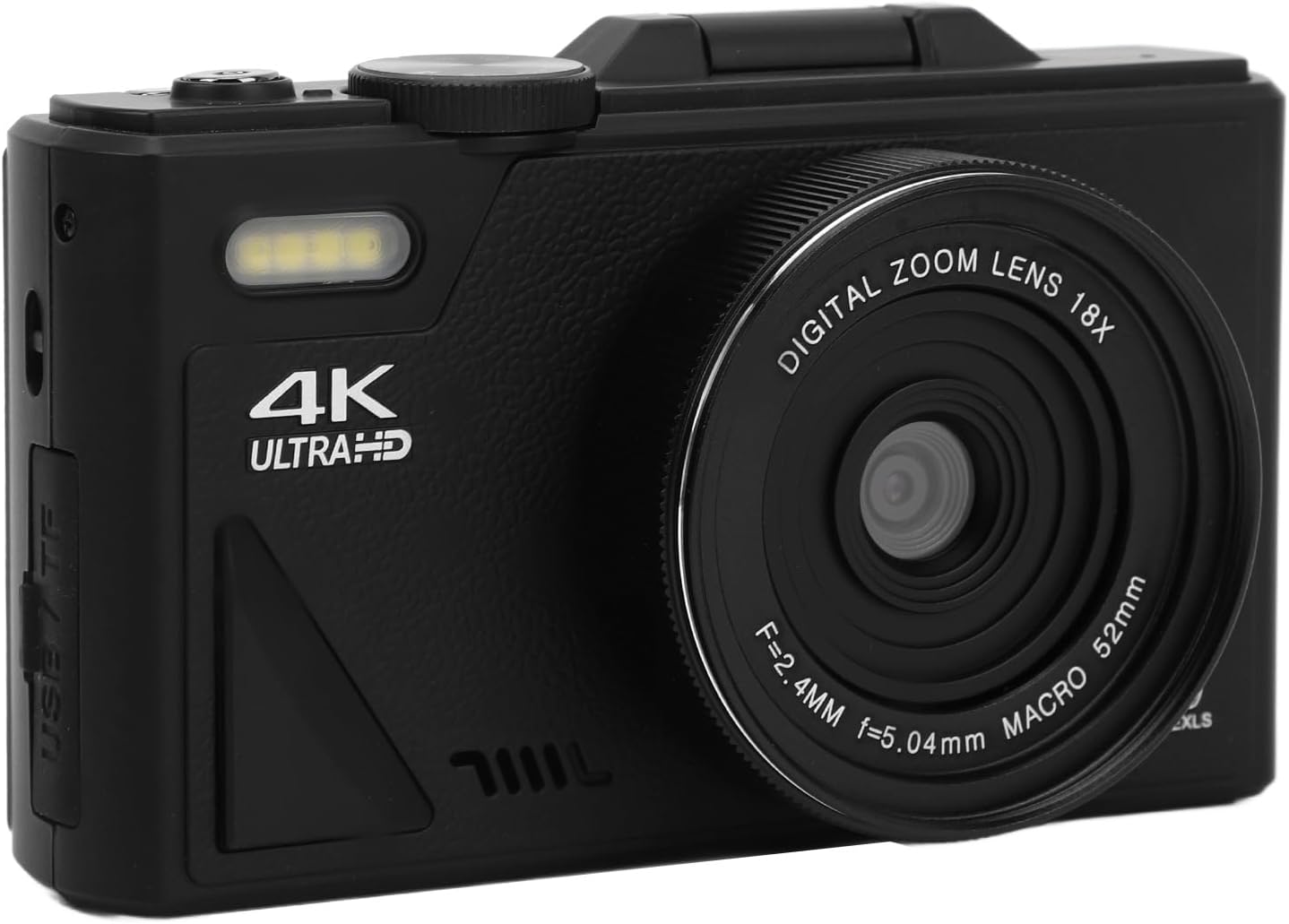 Fotocamera Digitale 75MP UHD 4K con Zoom 18X, Black - immagine 1