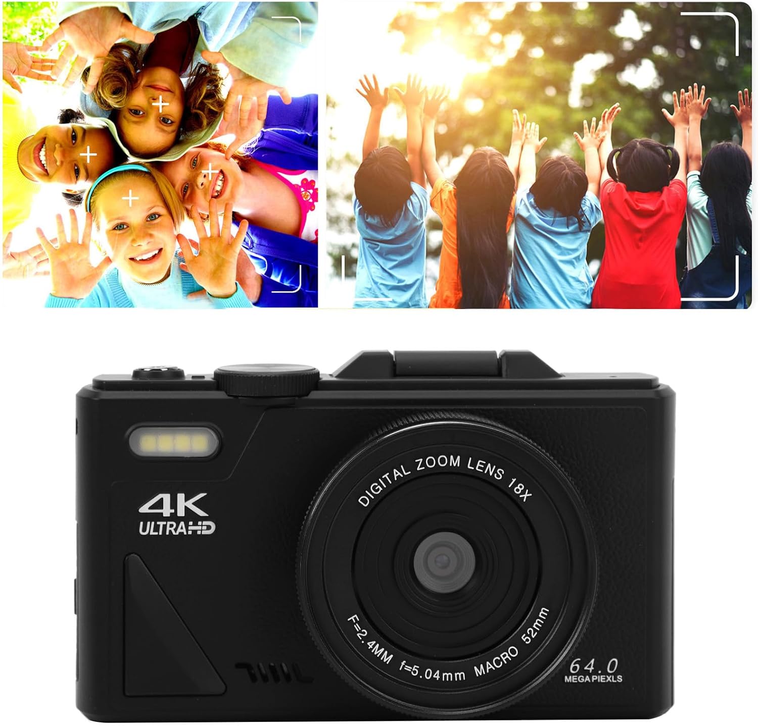 Fotocamera Digitale 75MP UHD 4K con Zoom 18X, Black - immagine 6