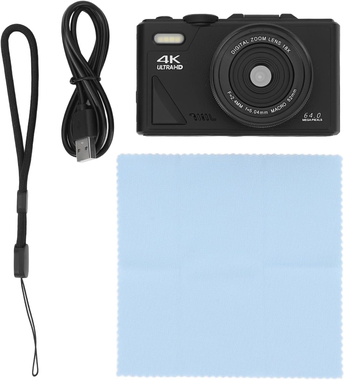 Fotocamera Digitale 75MP UHD 4K con Zoom 18X, Black - immagine 7