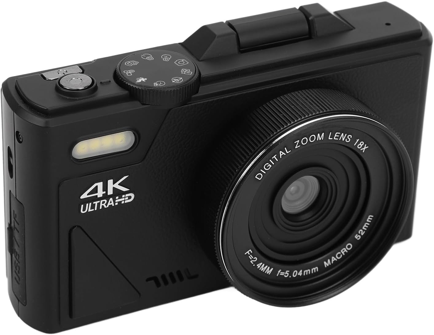 Fotocamera Digitale 75MP UHD 4K con Zoom 18X, Black - immagine 8