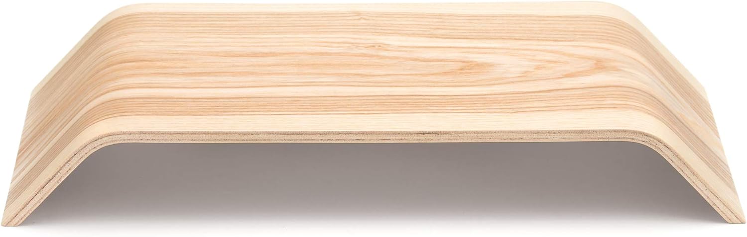 Robusto supporto per TV in legno, portatile, supporto per tablet, supporto per computer portatile, in stile minimalista scandinavo, supporto per monitor (Legno di frassino) - immagine 1