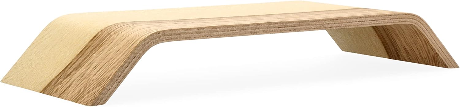 Robusto supporto per TV in legno, portatile, supporto per tablet, supporto per computer portatile, in stile minimalista scandinavo, supporto per monitor (Legno di frassino) - immagine 2