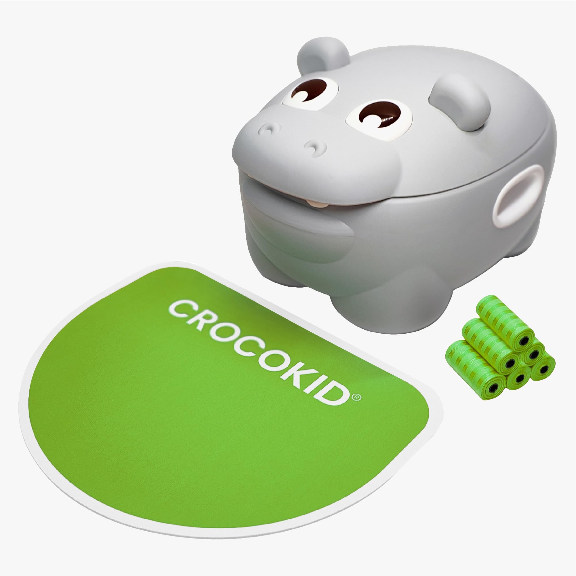CROCOKID® Hippo Potty - Vasino Portatile 3 in 1, Verde
