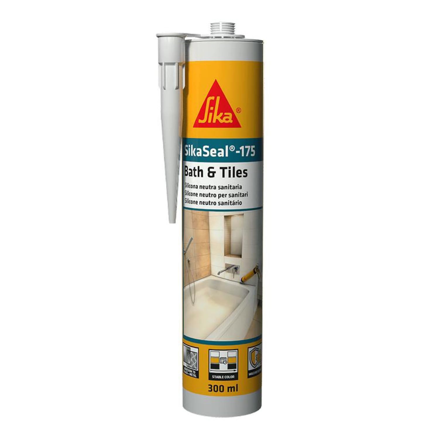 Sika SikaSeal-175 Sigillante Silicone per Ambienti Umidi, Bianco