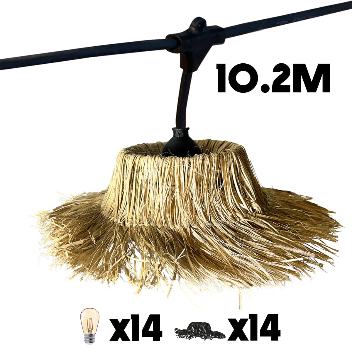 Catena Luminosa Esterna Collegabile 10,2m, Bianco Caldo