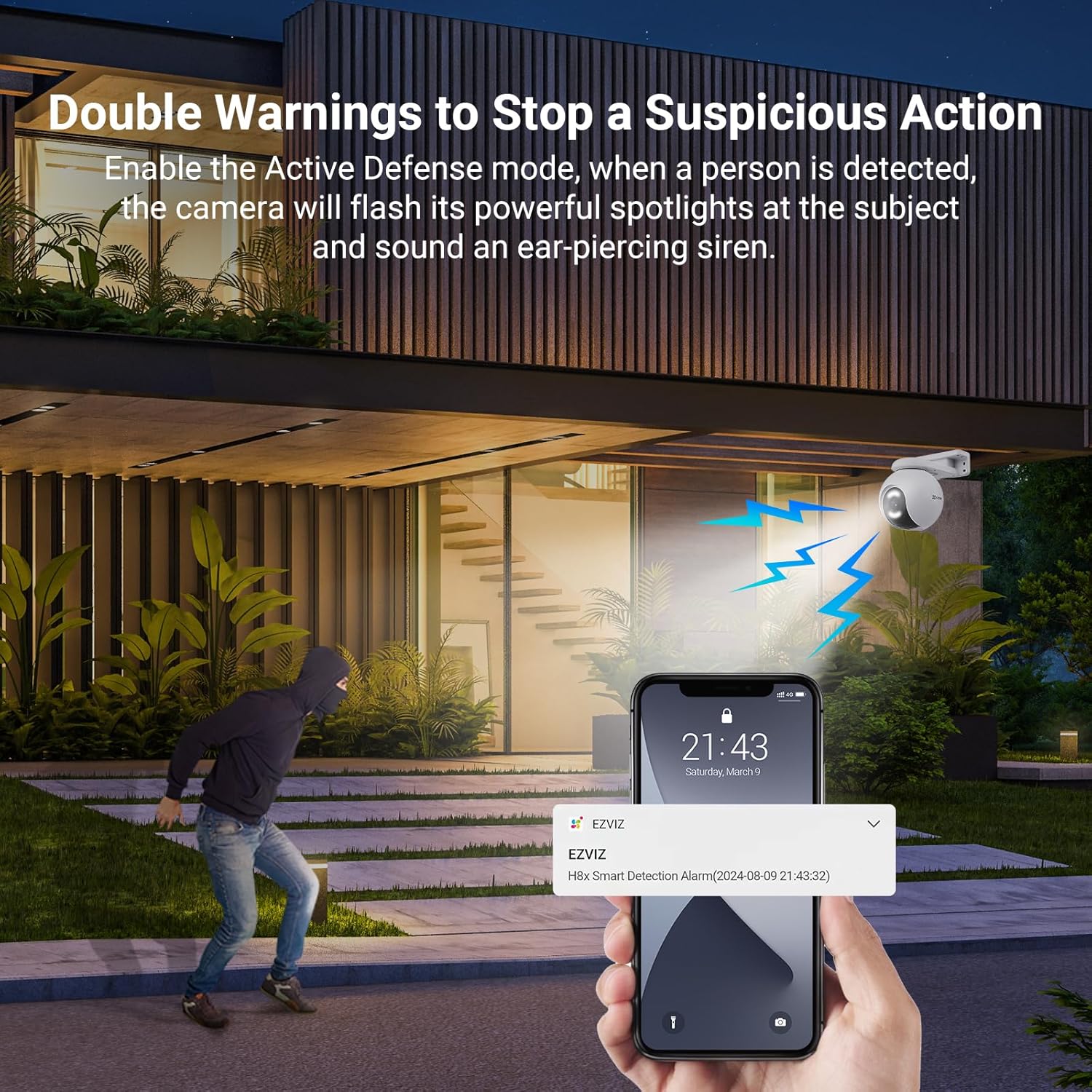 EZVIZ H8x 2K+ Telecamera Wi-Fi Esterno Motorizzata - immagine 4