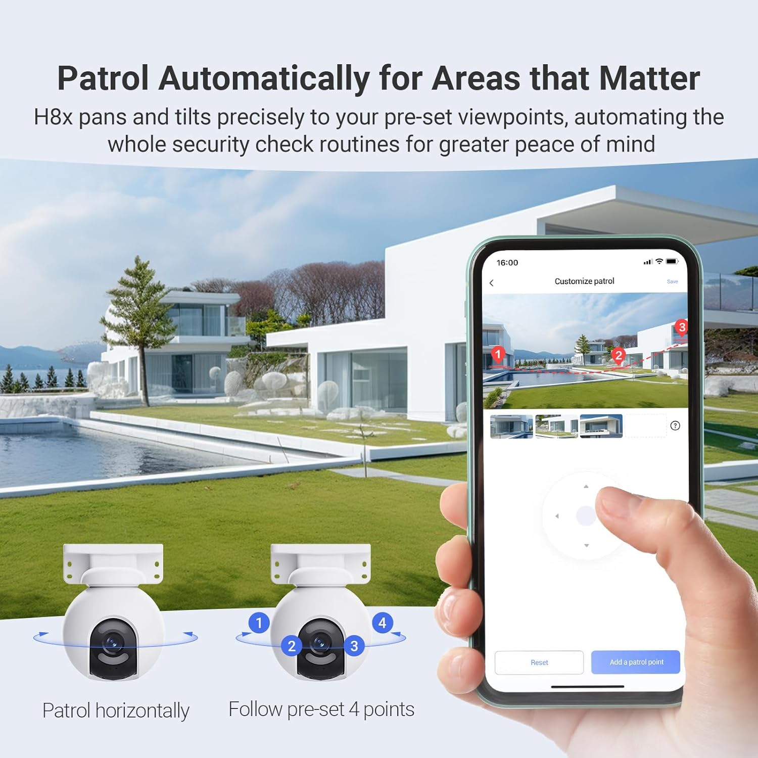 EZVIZ H8x 2K+ Telecamera Wi-Fi Esterno Motorizzata - immagine 6