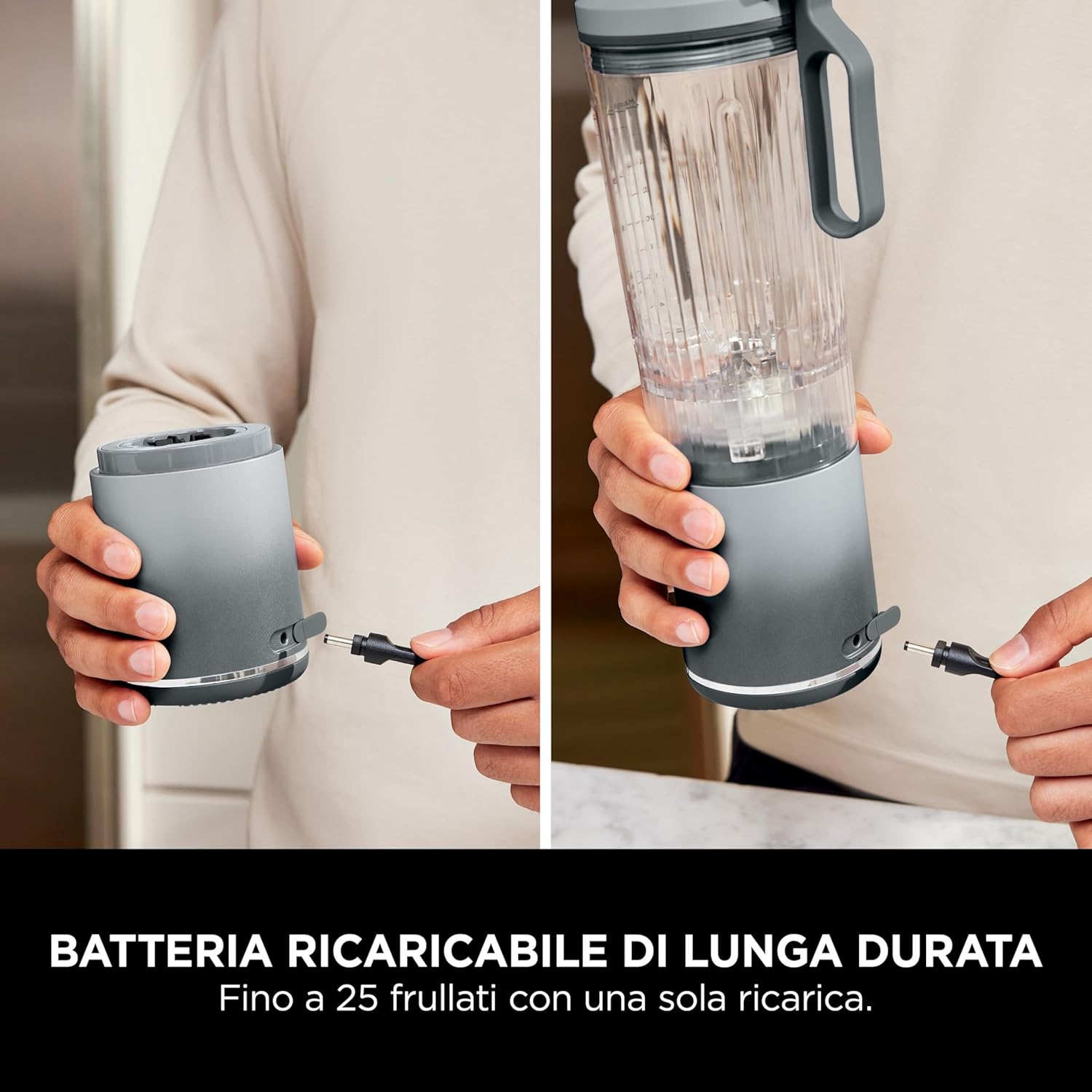 Ninja Blast Max Frullatore Portatile 570 ml, Argento - immagine 2