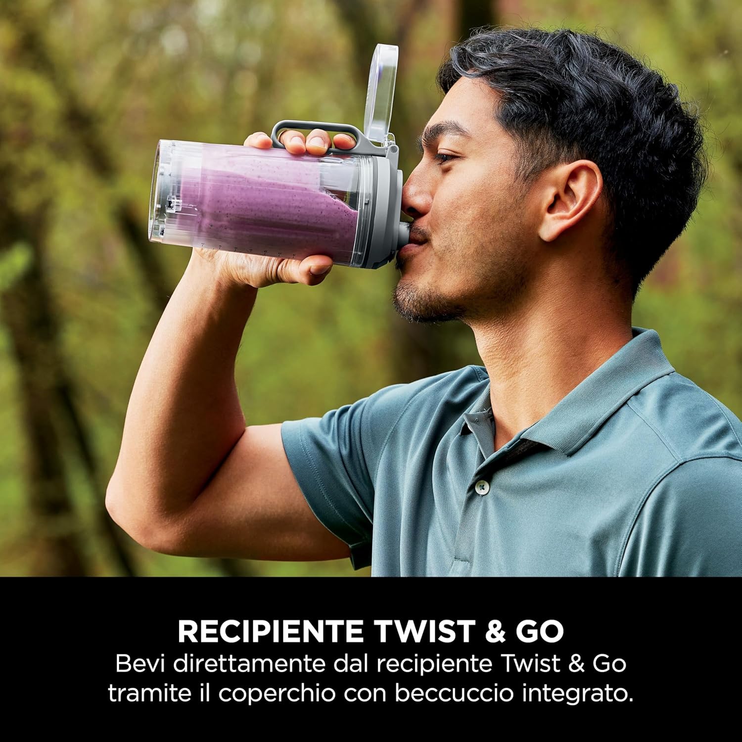 Ninja Blast Max Frullatore Portatile 570 ml, Argento - immagine 8