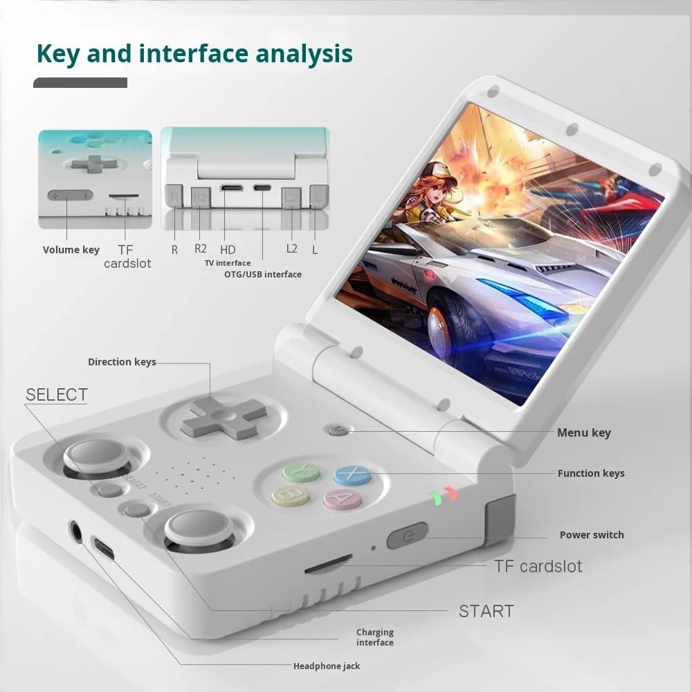 MIYOO FLIP V2 - Console Portatile Pieghevole 64GB, Nero - immagine 1