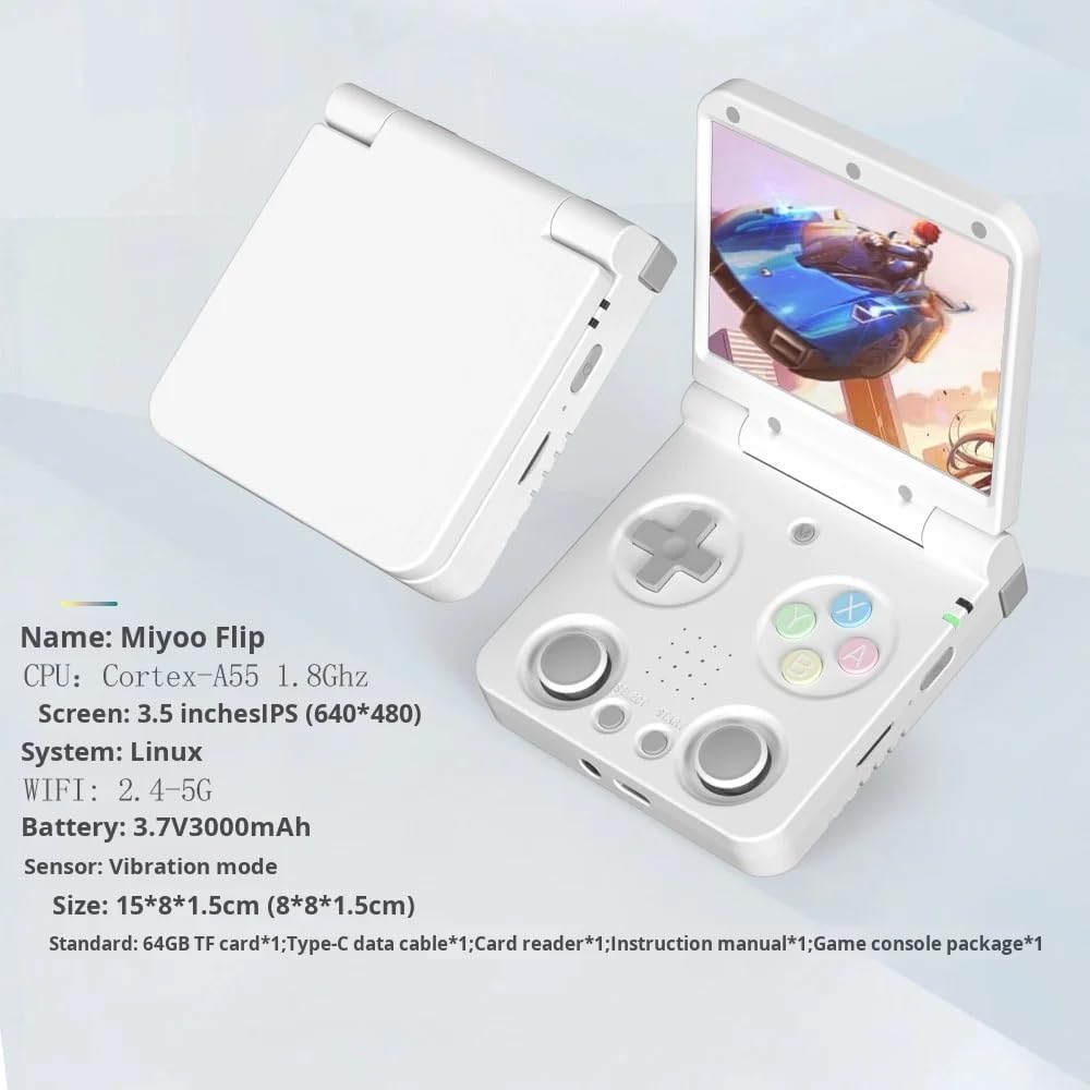 MIYOO FLIP V2 - Console Portatile Pieghevole 64GB, Nero - immagine 2