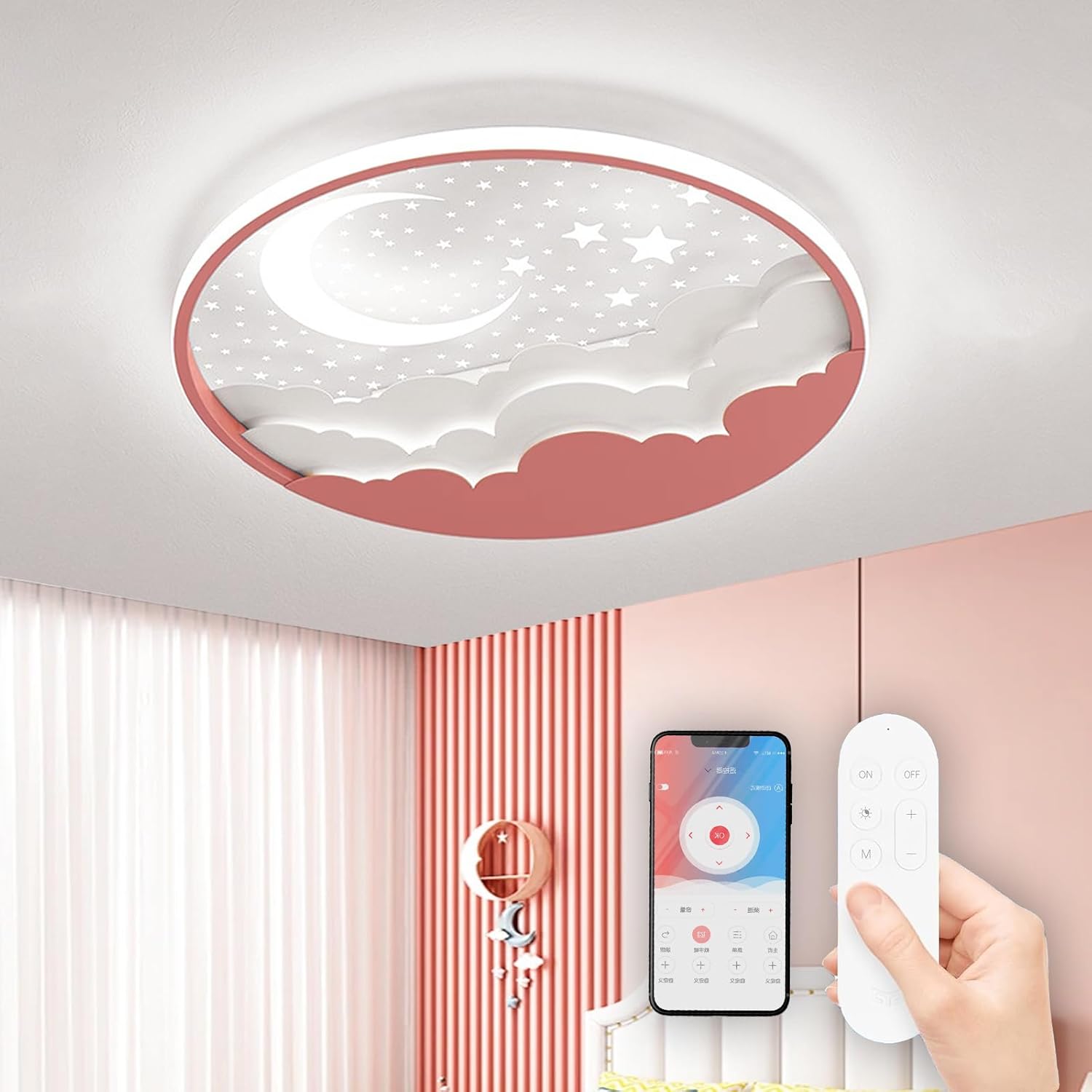 Lampada da Soffitto LED per Bambini - Stelle e Luna - immagine 2