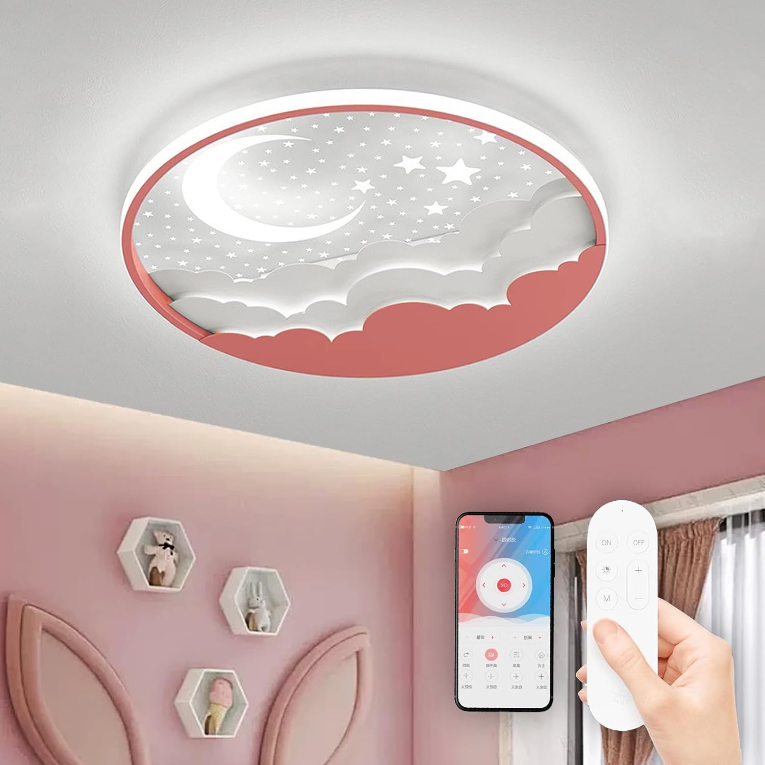 Lampada da Soffitto LED per Bambini - Stelle e Luna - immagine 3