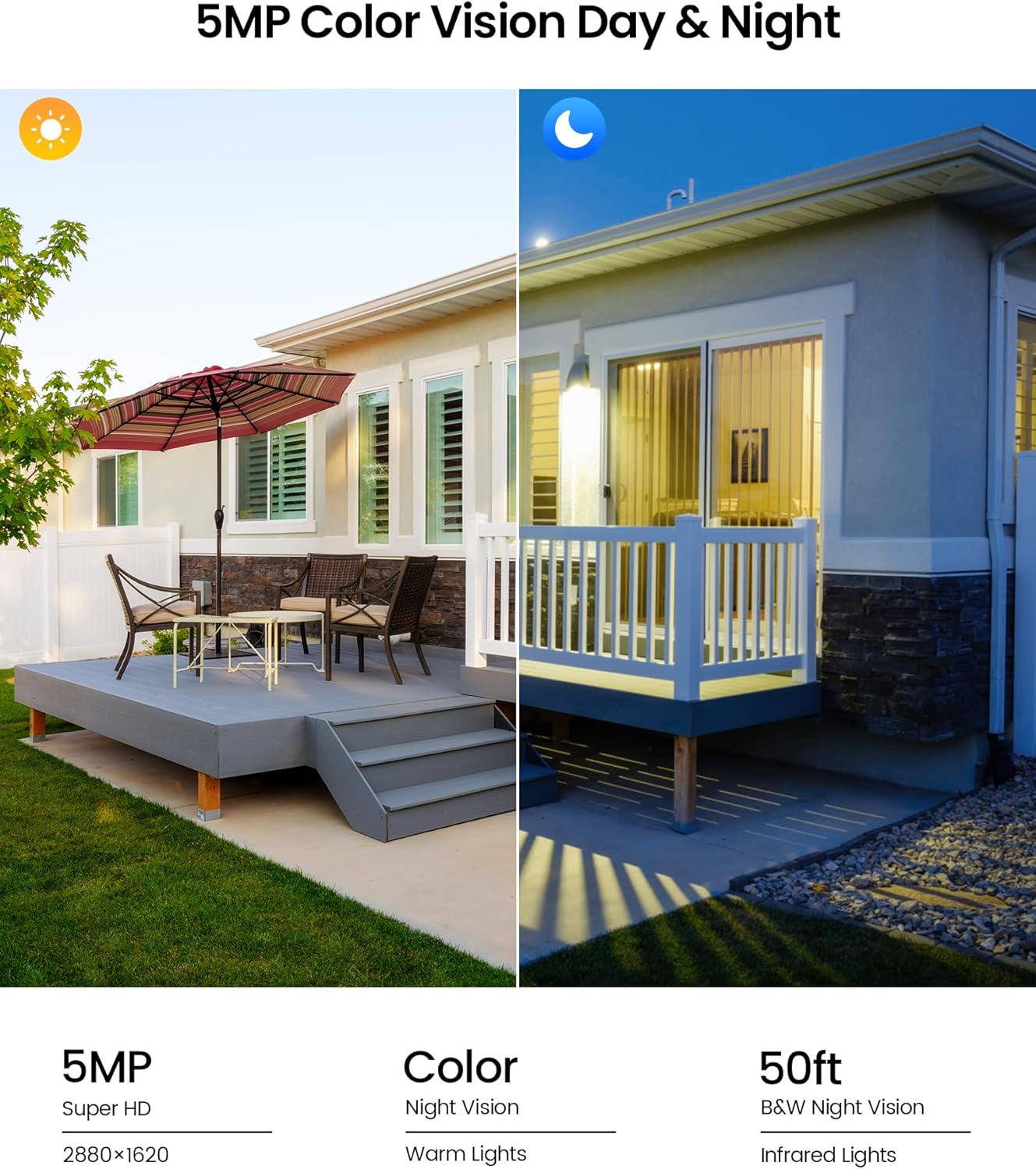 Zosi 5MP Telecamera Sorveglianza WiFi 6 PT 360° - immagine 6