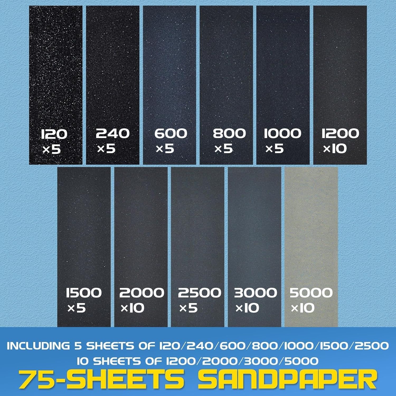 75 Pcs Carta Vetrata 90x30mm - immagine 3