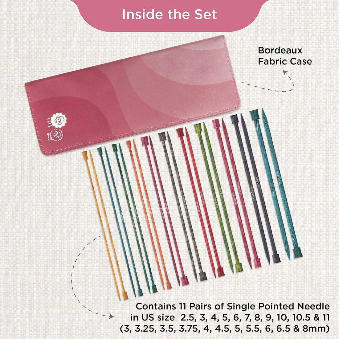 Knitpro Dreamz Single Pointed Needle Set 25cm - immagine 2