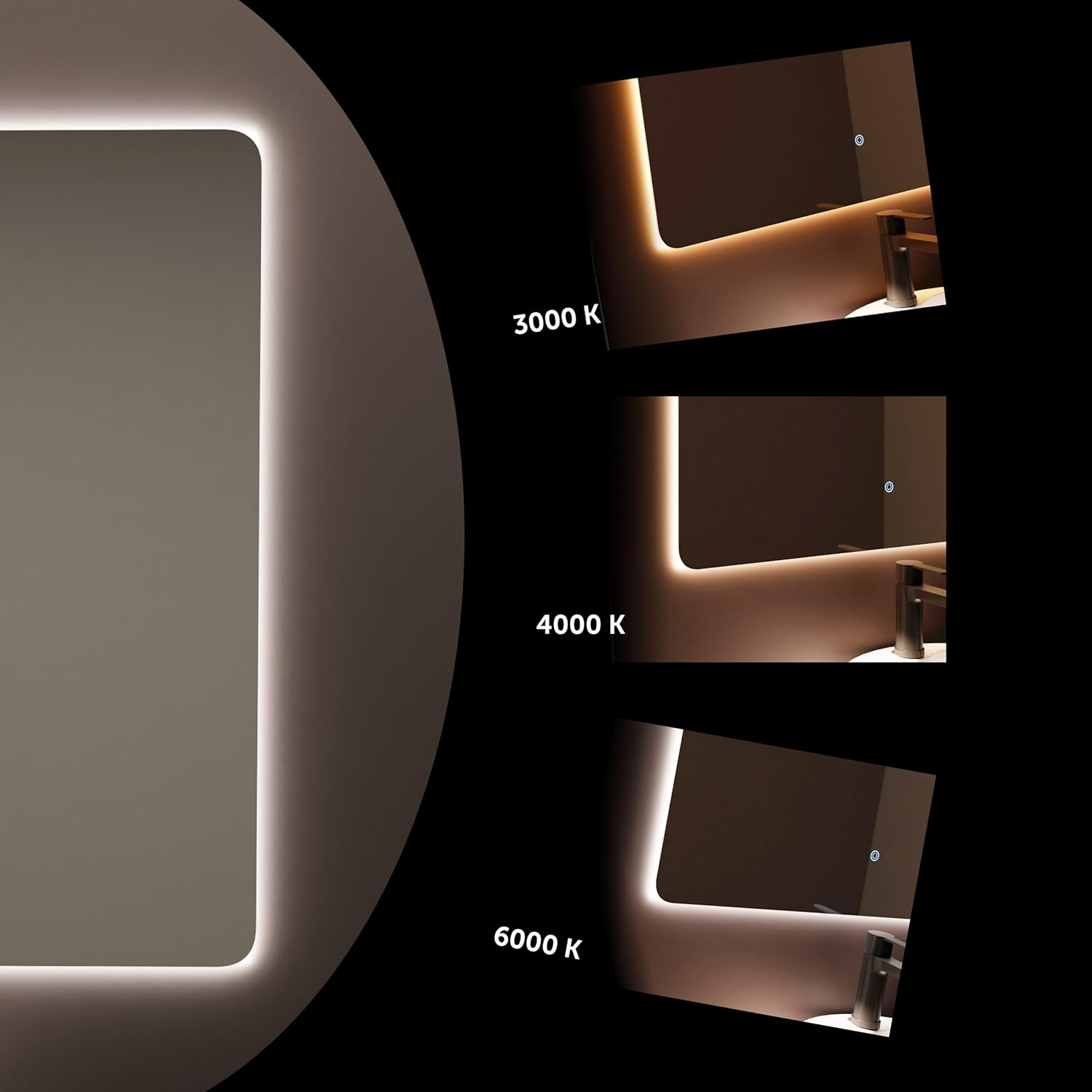 Baikal Specchio da Bagno Rettangolare 60x80 cm - immagine 3