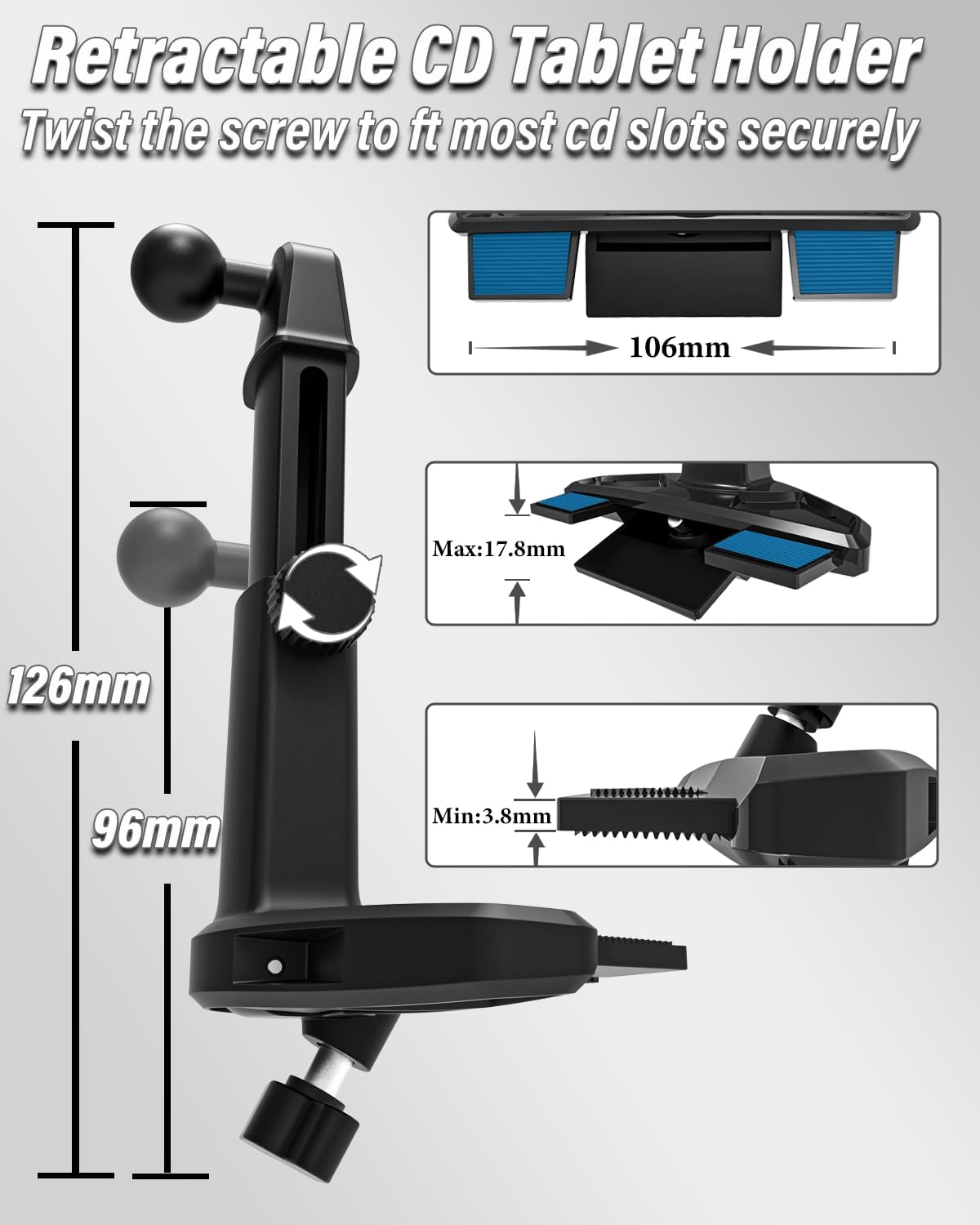 Lyfpoom Supporto Tablet Auto per Lettore CD - immagine 4