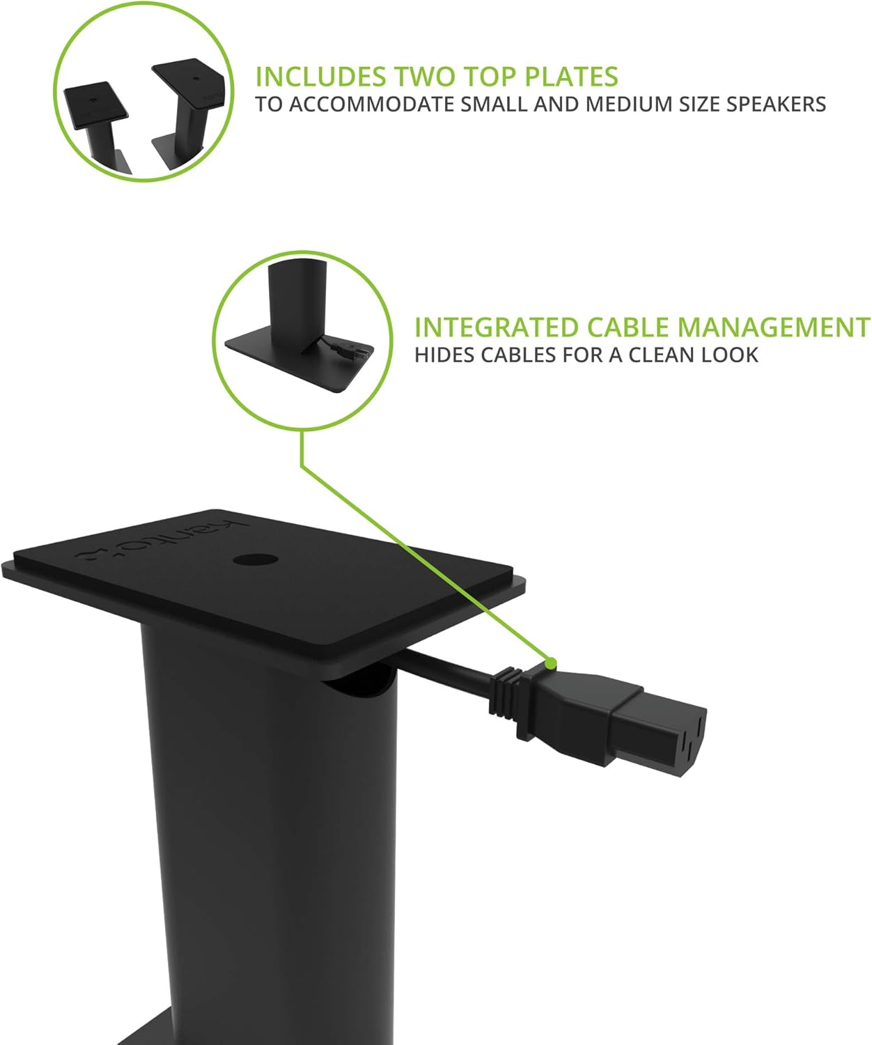 Kanto SP9 Universal Desktop Speaker Stand - 9 Inch - 2 Pack - Acciaio (Black) - immagine 3