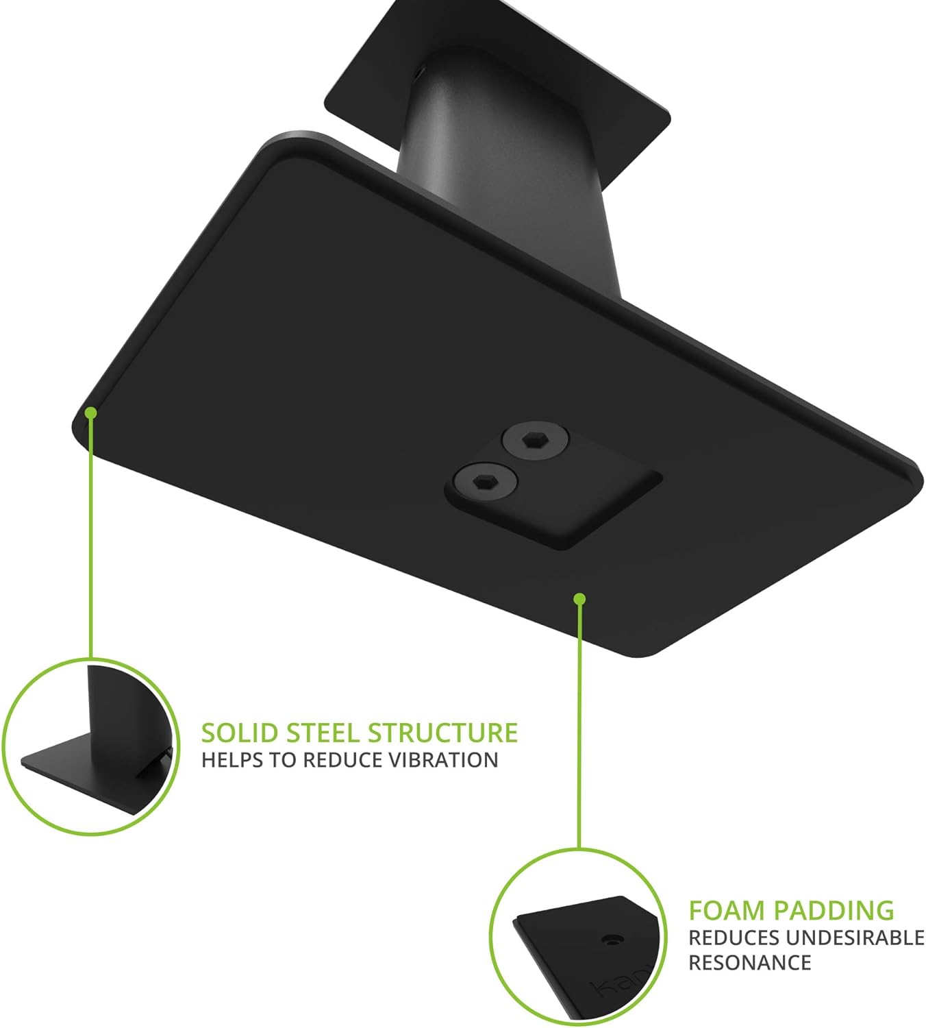 Kanto SP9 Universal Desktop Speaker Stand - 9 Inch - 2 Pack - Acciaio (Black) - immagine 5