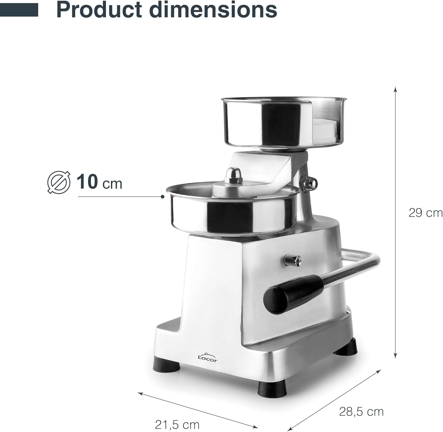 Lacor Pressa per Hamburger in Acciaio Inox, 10 cm - immagine 2