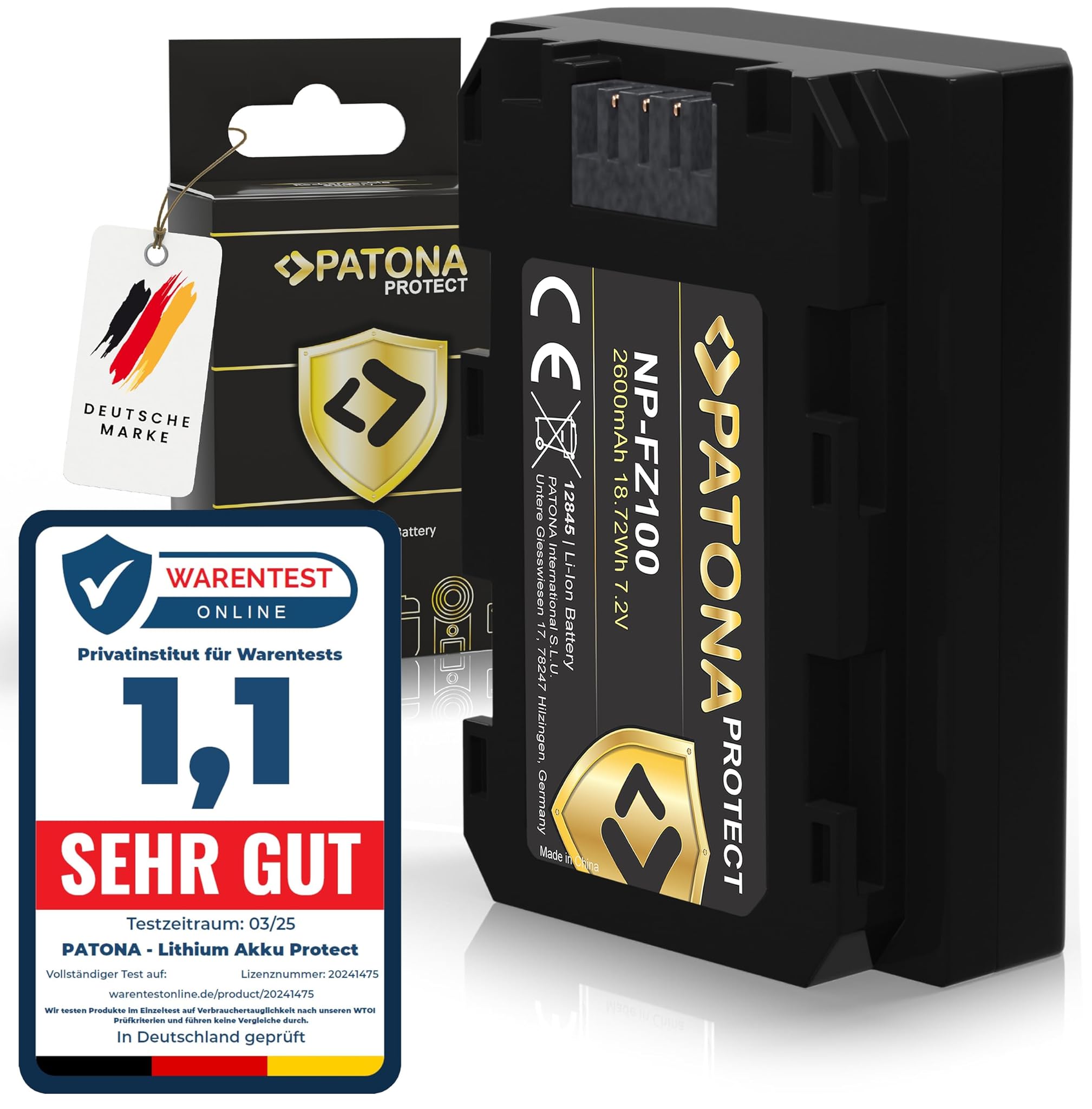 Patona PROTECT NP-FZ100 Batteria 2600mAh per Sony Alpha