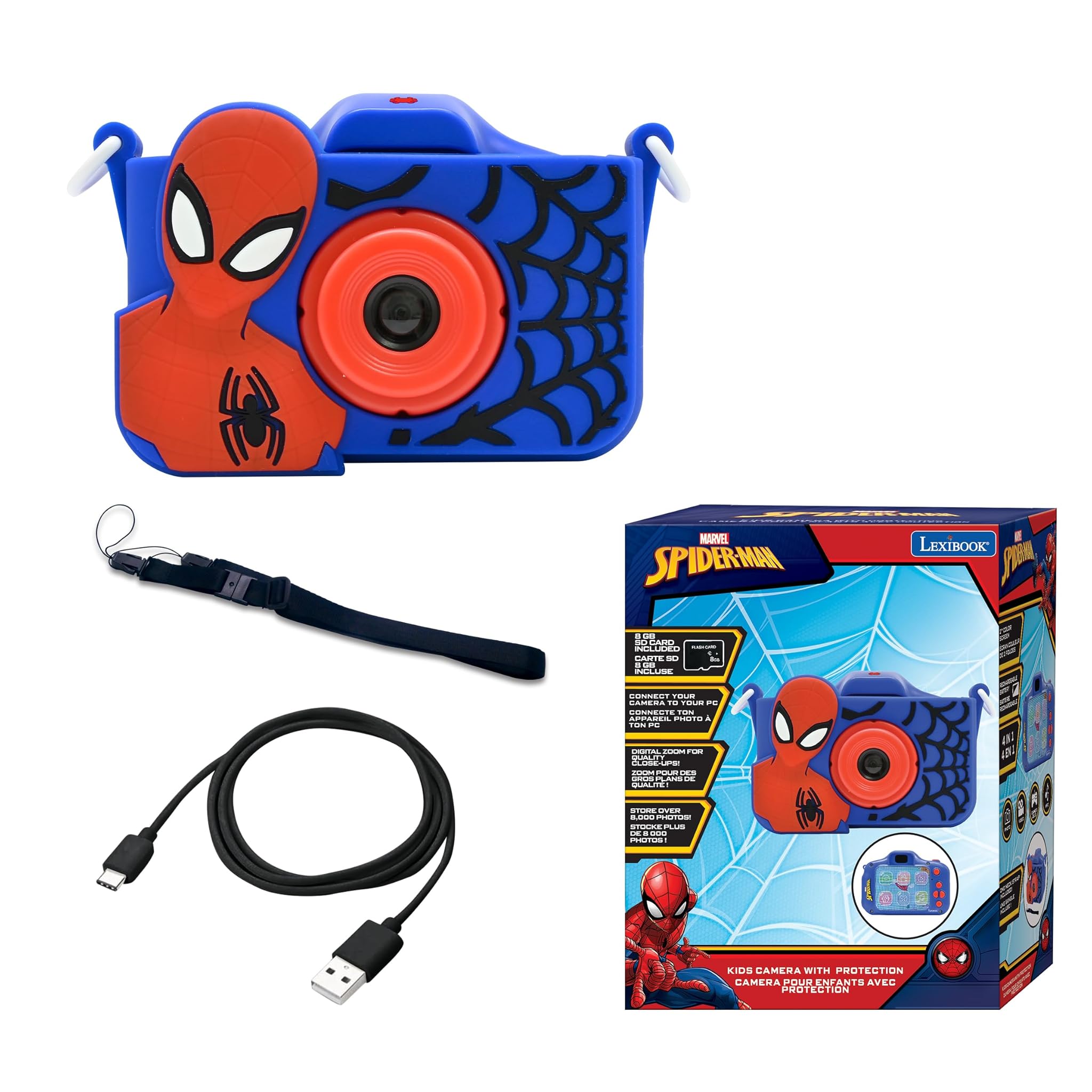 Lexibook Spider-Man - Fotocamera 4-in-1 per Bambini