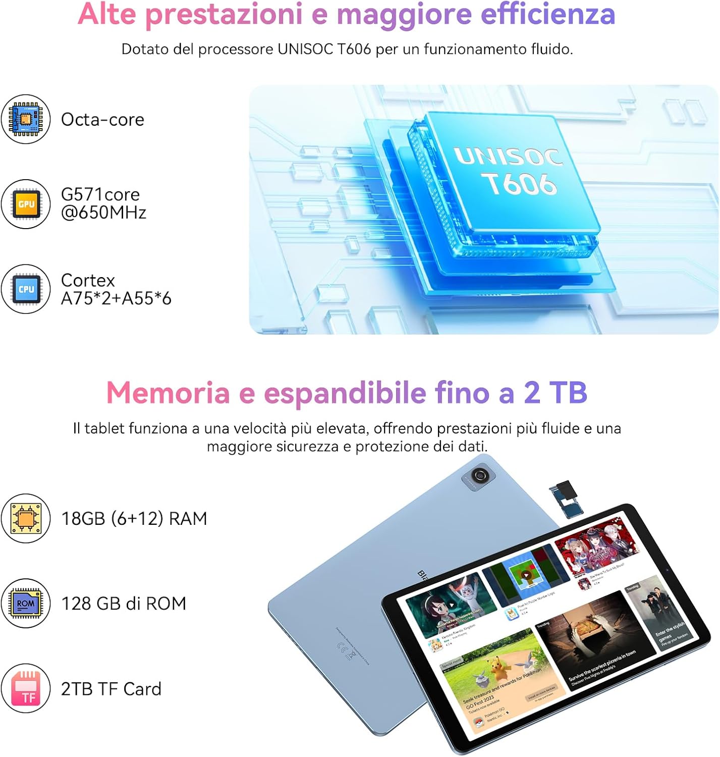 Blackview Tab 60 - Tablet Android 14 4G LTE 8.68 Pollici - immagine 6