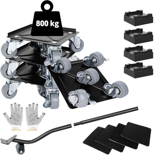 Sollevatore Mobili con 5 Ruote Girevoli 360°, 4 Pezzi